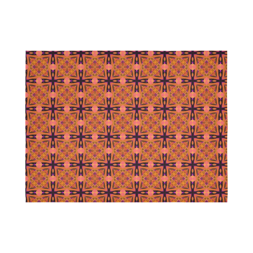 Peach Purple Abstract Moroccan Lattice Quilt Cotton Linen Wall Tapestry 80"x 60"