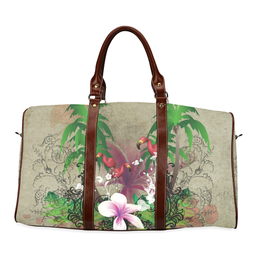 Wonderful tropical design with flamingos Waterproof Travel Bag/Small (Model 1639)