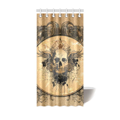 Awesome skull with wings and grunge Shower Curtain 36"x72"