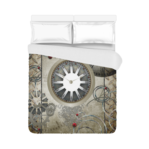 Steampunk, noble design, clocks and gears Duvet Cover 86"x70" ( All-over-print)