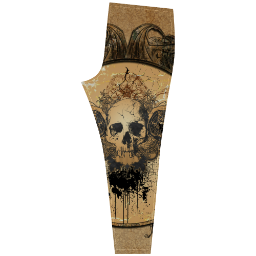 Awesome skull with wings and grunge Cassandra Women's Leggings (Model L01)