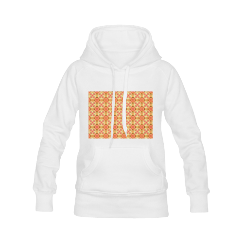Peach Pineapple Abstract Circles Arches Women's Classic Hoodies (Model H07)