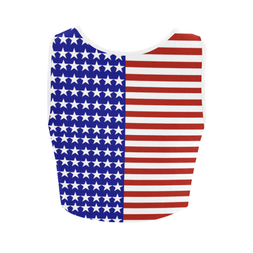 USA Patriotic Stars & Stripes Women's Crop Top (Model T42)