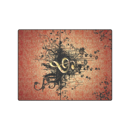 Decorative clef with floral elements and grunge Blanket 50"x60"