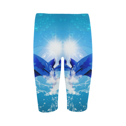 The cartoon sharks Hestia Cropped Leggings (Model L03)