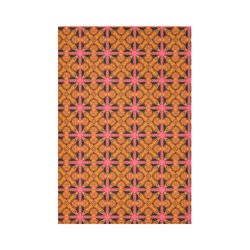 Peach Lattice Abstract Pink Snowflake Star Cotton Linen Wall Tapestry 60"x 90"