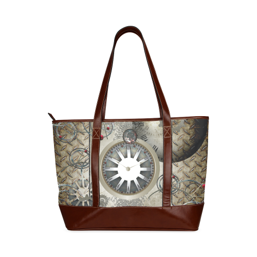 Steampunk, noble design, clocks and gears Tote Handbag (Model 1642)