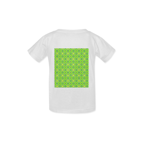 Vibrant Abstract Tropical Lime Foliage Lattice Kid's  Classic T-shirt (Model T22)