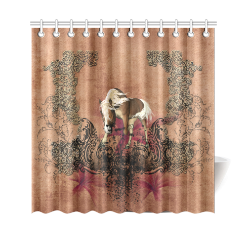 Amazing horse with flowers Shower Curtain 69"x70"