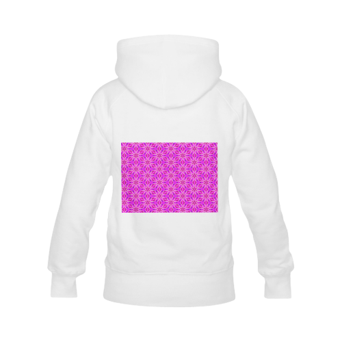 Pink Snowflakes Spinning in Winter Abstract Women's Classic Hoodies (Model H07)