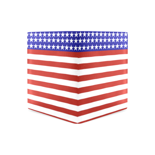USA Patriotic Stars & Stripes Men's Leather Wallet (Model 1612)