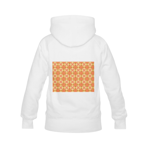 Peach Pineapple Abstract Circles Arches Women's Classic Hoodies (Model H07)