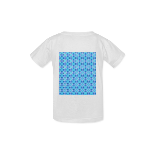 Abstract Circles Arches Lattice Aqua Blue Kid's  Classic T-shirt (Model T22)