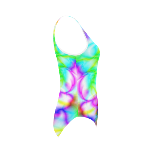 tropical abstract owl pattern colorful ZT07 Vest One Piece Swimsuit (Model S04)