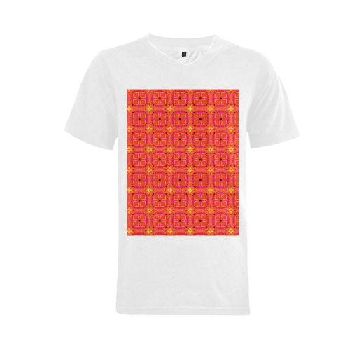 Peach Apricot Cinnamon Nutmeg Modern Abstract Men's V-Neck T-shirt  Big Size(USA Size) (Model T10)