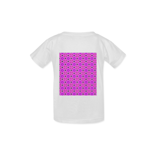 Circle Lattice of Floral Pink Violet Modern Quil Kid's  Classic T-shirt (Model T22)