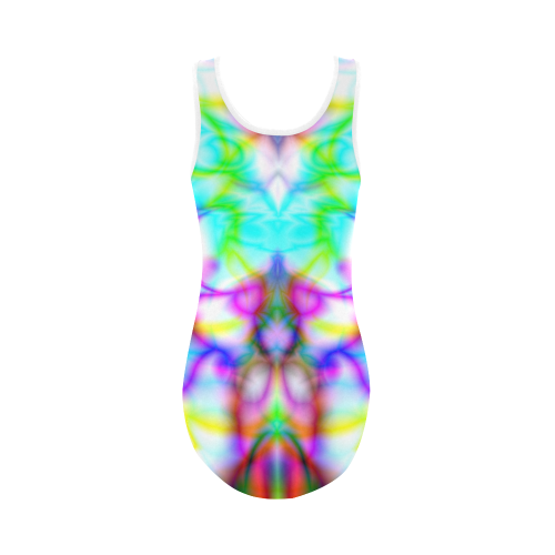 tropical abstract owl pattern colorful ZT07 Vest One Piece Swimsuit (Model S04)