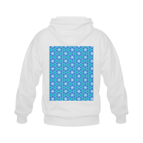 Aqua Hawaiian Stars under a Night Sky Dance Gildan Full Zip Hooded Sweatshirt (Model H02)