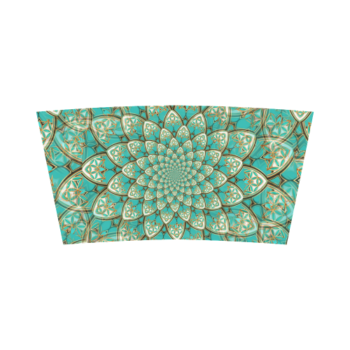 LOTUS FLOWER PATTERN gold turquoise white Bandeau Top