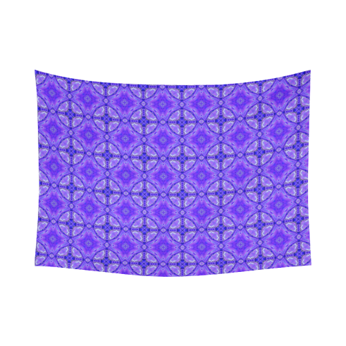 Purple Abstract Flowers, Lattice, Circle Quilt Cotton Linen Wall Tapestry 80"x 60"