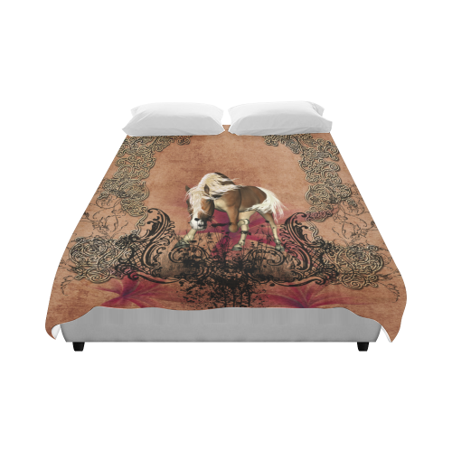 Amazing horse with flowers Duvet Cover 86"x70" ( All-over-print)