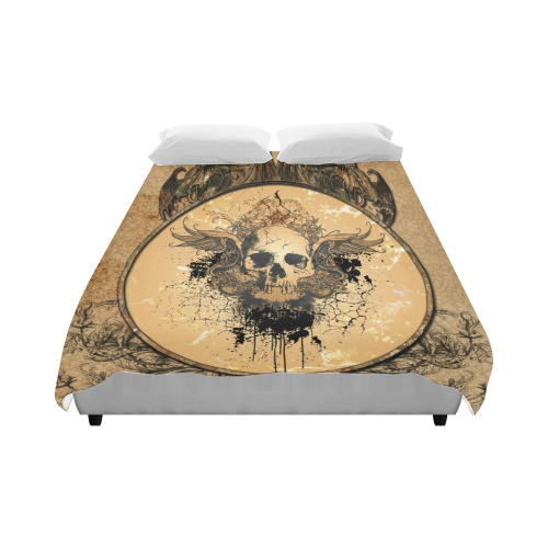 Awesome skull with wings and grunge Duvet Cover 86"x70" ( All-over-print)