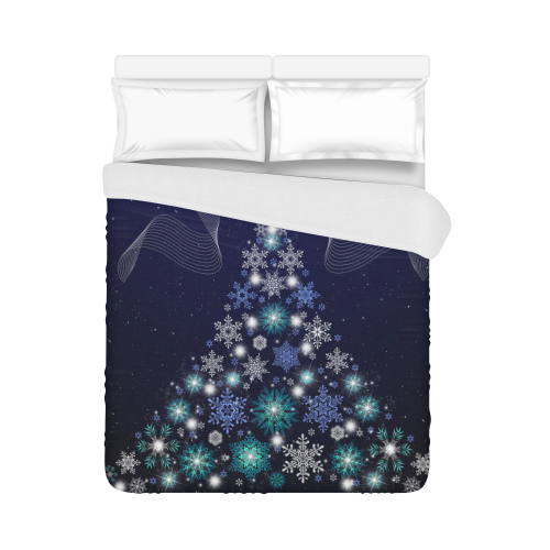 Christmas Tree Dark Background Duvet Cover 86"x70" ( All-over-print)