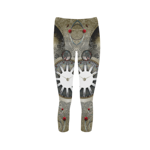 Steampunk, noble design, clocks and gears Capri Legging (Model L02)