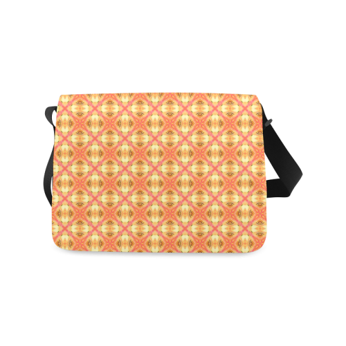 Peach Pineapple Abstract Circles Arches Messenger Bag (Model 1628)