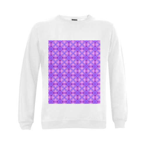 Vibrant Abstract Modern Violet Lavender Lattice Gildan Crewneck Sweatshirt(NEW) (Model H01)