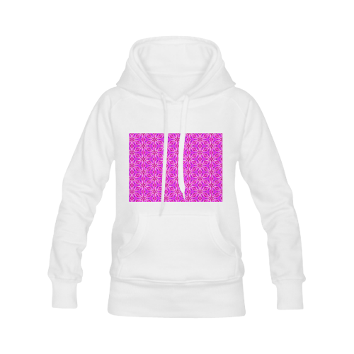 Pink Snowflakes Spinning in Winter Abstract Women's Classic Hoodies (Model H07)