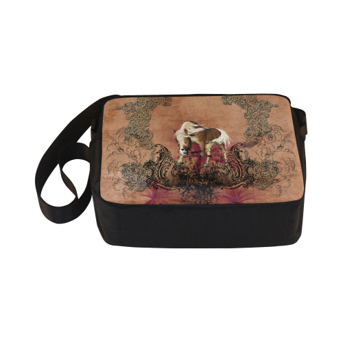 Amazing horse with flowers Classic Cross-body Nylon Bags (Model 1632)