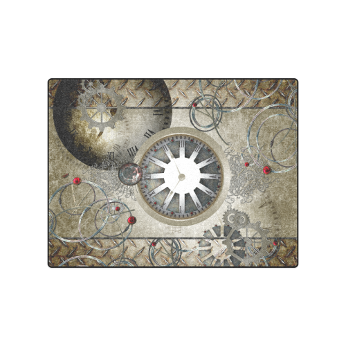 Steampunk, noble design, clocks and gears Blanket 50"x60"