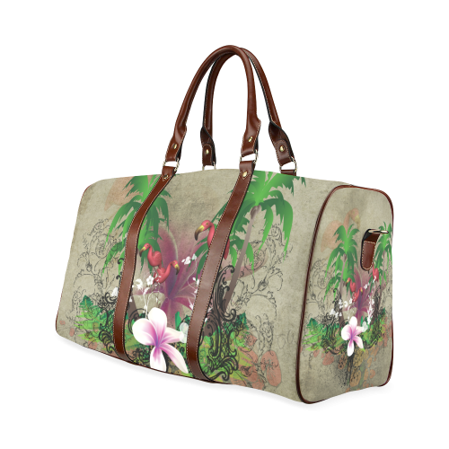 Wonderful tropical design with flamingos Waterproof Travel Bag/Small (Model 1639)