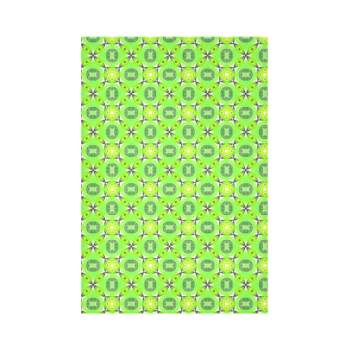 Vibrant Abstract Tropical Lime Foliage Lattice Cotton Linen Wall Tapestry 60"x 90"