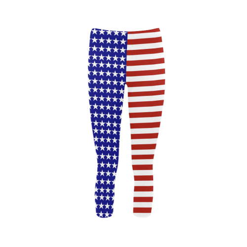 USA Patriotic Stars & Stripes Capri Legging (Model L02)
