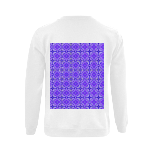 Purple Abstract Flowers, Lattice, Circle Quilt Gildan Crewneck Sweatshirt(NEW) (Model H01)