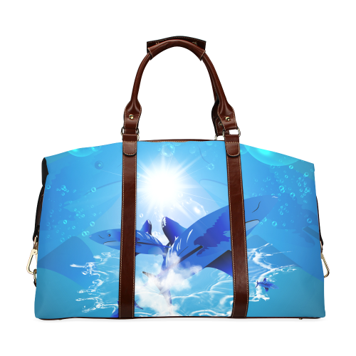 The cartoon sharks Classic Travel Bag (Model 1643)