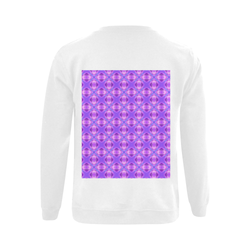 Vibrant Abstract Modern Violet Lavender Lattice Gildan Crewneck Sweatshirt(NEW) (Model H01)