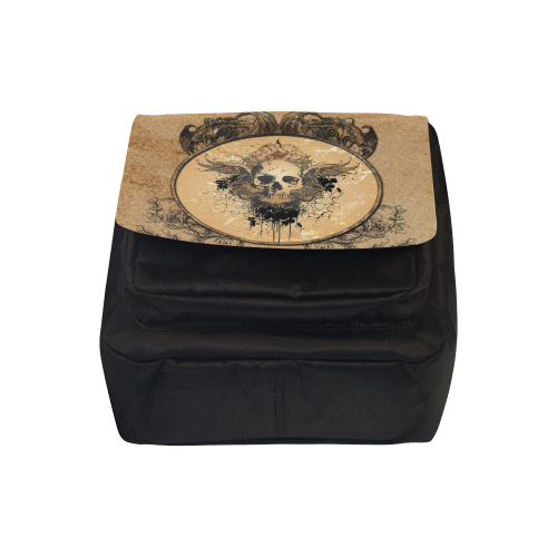 Awesome skull with wings and grunge Crossbody Nylon Bags (Model 1633)
