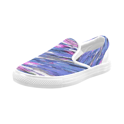 Abstract Expressionism Collage Men's Slip-on Canvas Shoes (Model 019)