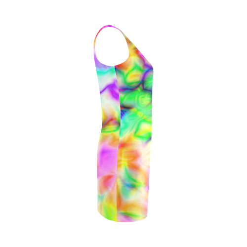 tie dye tropical colorful pattern ZT08 Medea Vest Dress (Model D06)