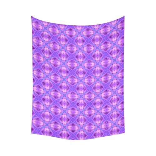 Vibrant Abstract Modern Violet Lavender Lattice Cotton Linen Wall Tapestry 80"x 60"