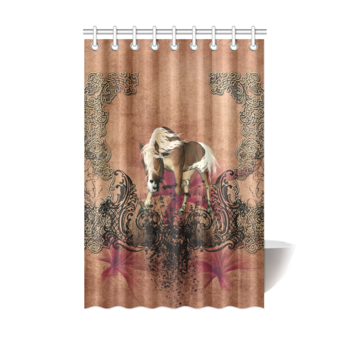 Amazing horse with flowers Shower Curtain 48"x72"