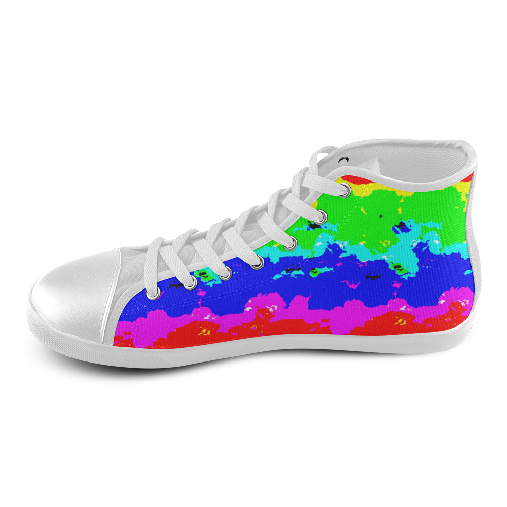 color block high top canvas shoes