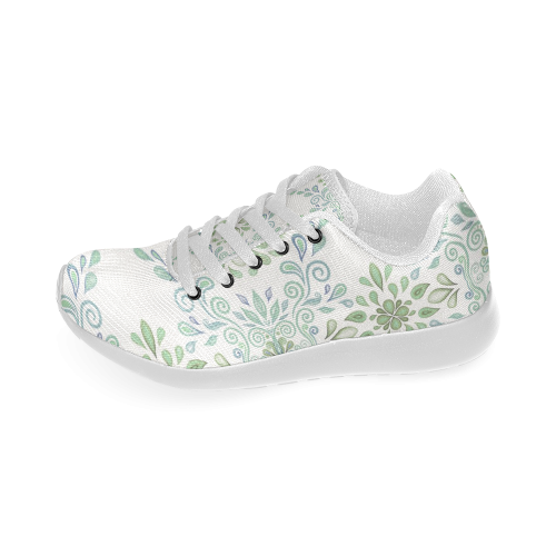 Blue and Green watercolor pattern Women’s Running Shoes (Model 020)