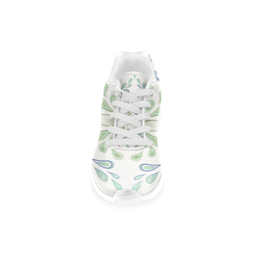 Blue and Green watercolor design Women’s Running Shoes (Model 020)