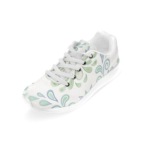 Blue and Green watercolor design Women’s Running Shoes (Model 020)