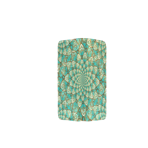 LOTUS FLOWER PATTERN gold turquoise white Women's Clutch Wallet (Model 1637)