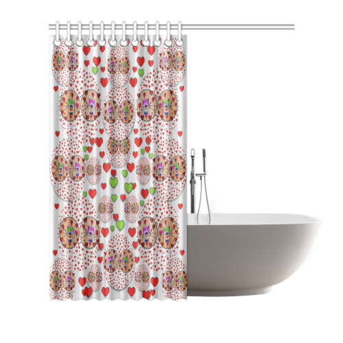 Love Bunnies in peace and Popart Shower Curtain 66"x72"